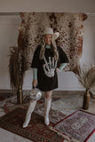 Bury Me in Turquoise Skeleton Hand Graphic Tee