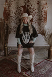 Bury Me in Turquoise Skeleton Hand Graphic Tee