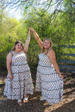 Tulip Tango Floral Tiered Midi Dress w/adjustable straps