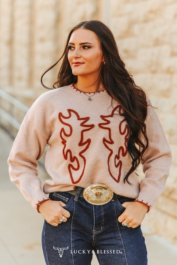 Pumpkin Pie Please - Boot Stitch Sweater