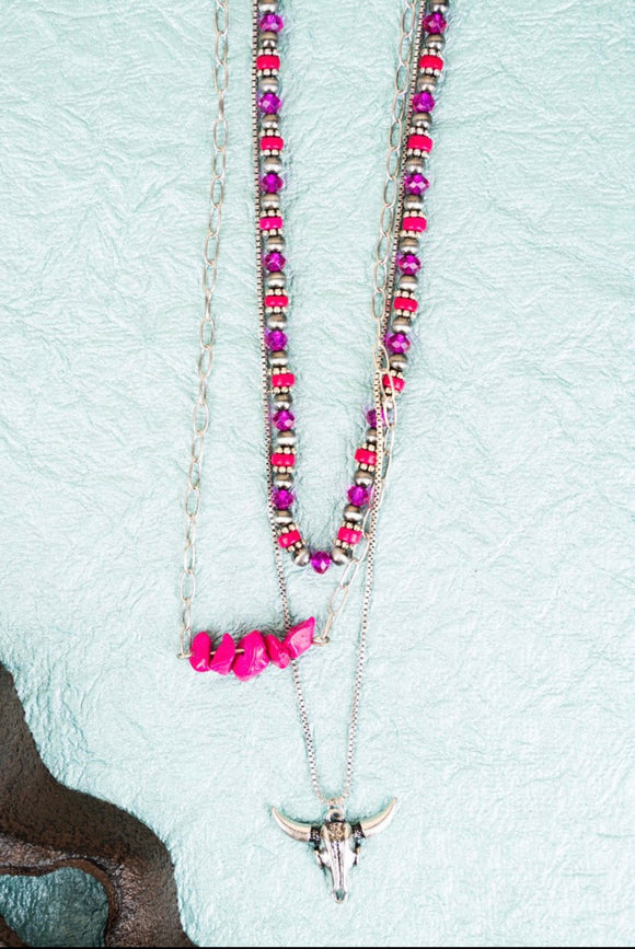 Pink Layered Necklace
