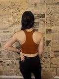 Rust Thick Strap Ribbed Bralette