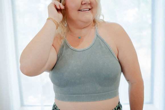 Kick The Dust Up Dusty Blue Plus Size Bralette