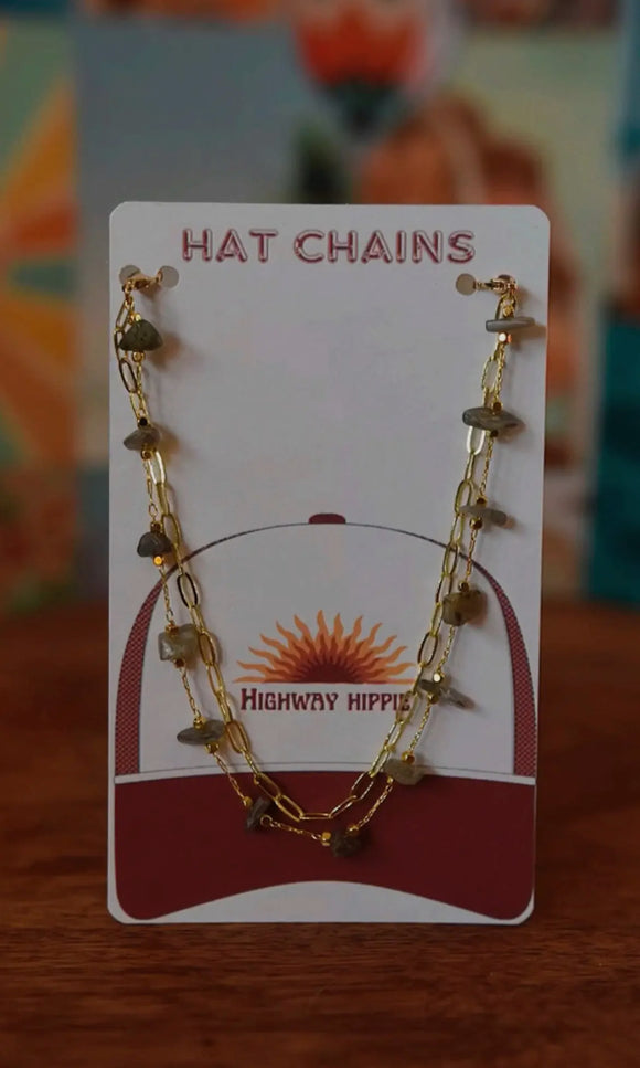 Labradorite Rain Trucker Hat Chain - Handmade