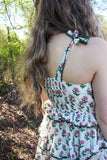 Tulip Tango Floral Tiered Midi Dress w/adjustable straps