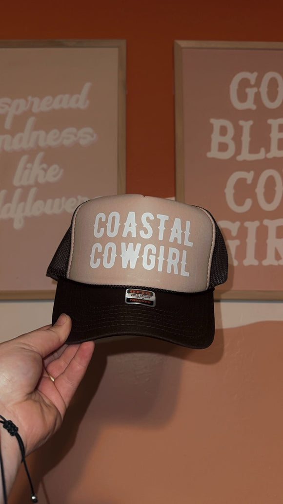 Coastal Cowgirl - Trucker Hat Two-Tone Brown & Beige