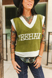 Olive Green Yeehaw Sweater Vest