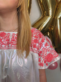 Candy Hearts Blouse - Iridescent Embroidered Blouse