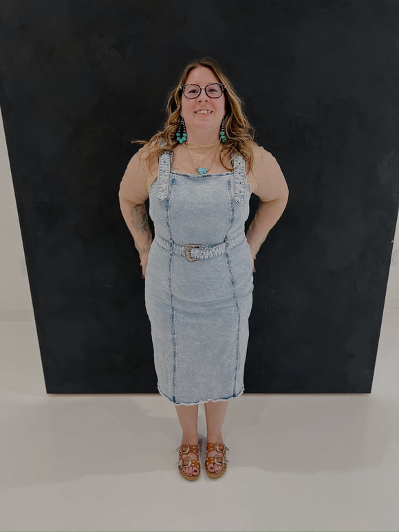 Dolled Up Denim MIDI Dress