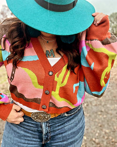 Neon Cowboy Cropped Sweater