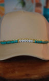Turquoise Hippie Trucker Hat Chain - Handmade