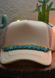 Turquoise Stars Trucker Hat Chain - Handmade