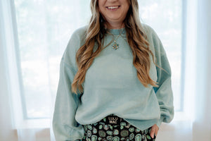 Destination Cozy - Mineral Wash Teal Crewneck Sweatshirt