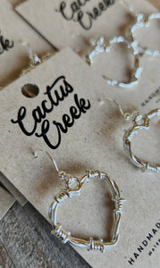 Barbed Wire Heart Earrings