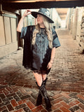 Rockin’ Rebel - Oversized Lace Graphic Tee/Dress