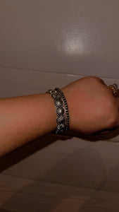 Silver Concho Cuff Bracelet- Adjustable!