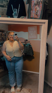 Valerie - Crochet Trimmed Button Down Sweater Vest