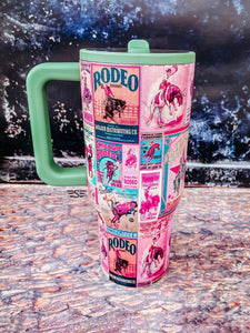 Pink Rodeo 40oz Tumbler Travel Cup