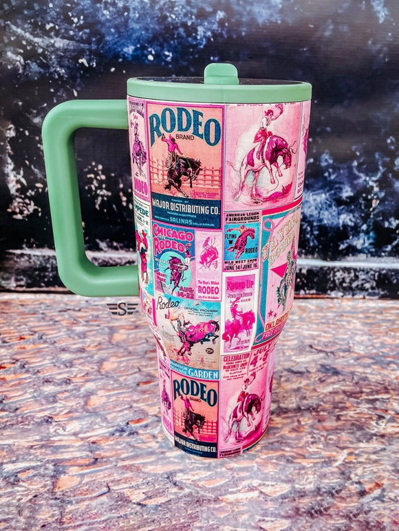 Pink Rodeo 40oz Tumbler Travel Cup