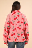 Pink Cherry Zip Up Jacket