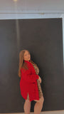 Text Me Back Red Knit Cardigan