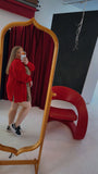 Text Me Back Red Knit Cardigan