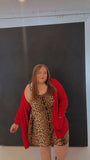 Text Me Back Red Knit Cardigan