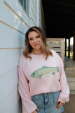 Trout Don't Pout - Pink and Green Fish Sweater