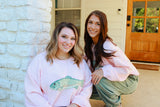 Trout Don't Pout - Pink and Green Fish Sweater