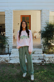 Trout Don't Pout - Pink and Green Fish Sweater
