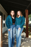 Mesa Trails - Teal Aztec Hooded Jacket