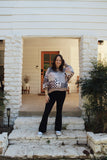 Patchwork Prairie - Multi Pattern Ribbed Sweatshirt Sweater