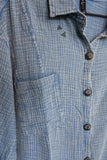 One Off! 2X/3X Blue Gauze Style Bu5443 tton Up With Concho Buttons!