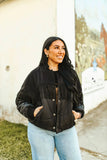 Black Fringe Western Puffer Coat - S - 3X