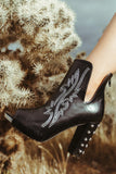 Western Stud - Boot Stitch Studded Heel Booties