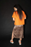 Amigas Cheetah - Cheetah Print Thigh Slit Skirt