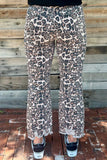 Cheet-alicious - Cheetah Print Distressed Straight Leg Jean - Size 1 -20