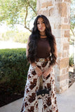 Here for da partyyyyy (Hereford haha get it!)  - Cow Print Wide Leg Jeans