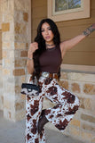 Here for da partyyyyy (Hereford haha get it!)  - Cow Print Wide Leg Jeans