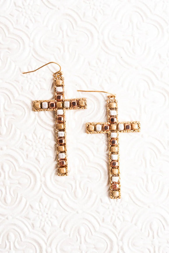 Monday Morning Faith Cross Earrings