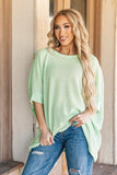 Fuego Verde - Crochet Oversized Relaxed Fit Short Sleeve Poncho Top