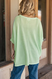 Fuego Verde - Crochet Oversized Relaxed Fit Short Sleeve Poncho Top