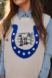 Cobalt Cowboy Knit Sweater Vest