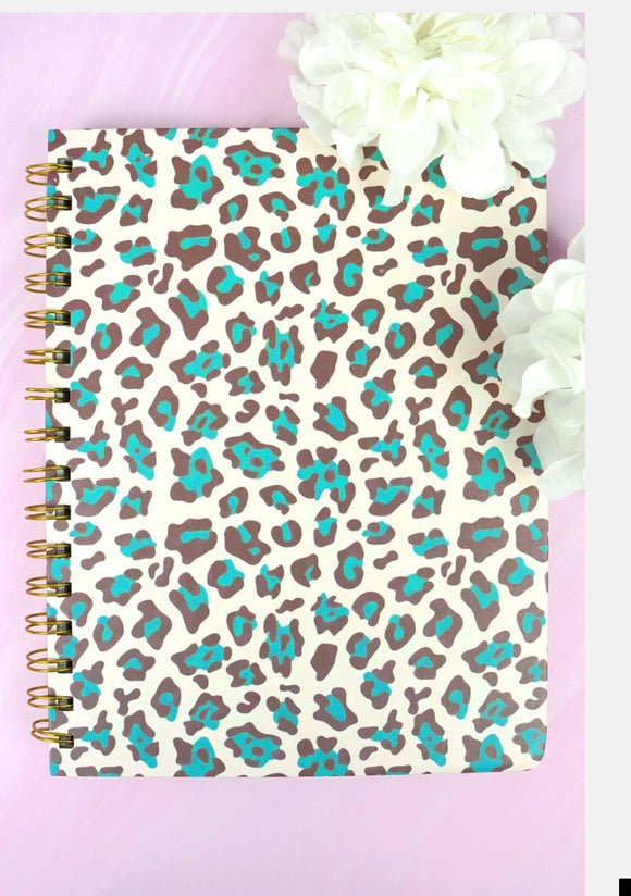 Blue and Brown Leopard Notebook