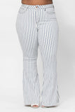 Graceland Belle - High-waist Super Flare Pin Stripe Denim