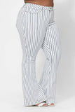 Graceland Belle - High-waist Super Flare Pin Stripe Denim