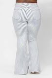 Graceland Belle - High-waist Super Flare Pin Stripe Denim