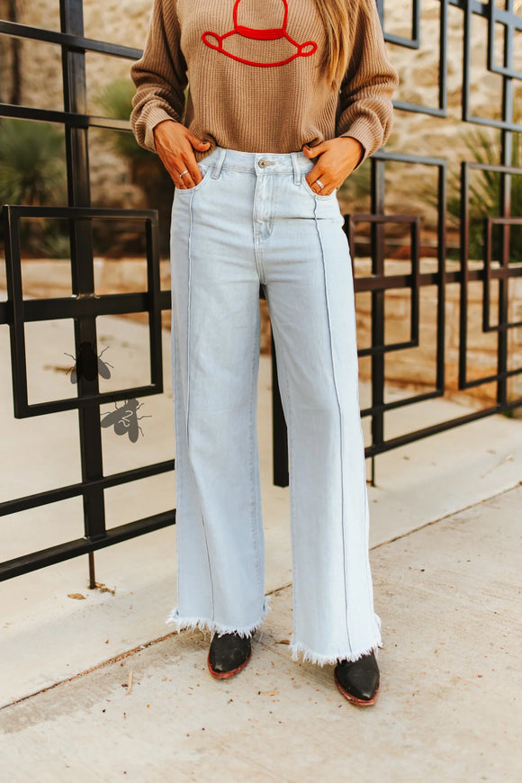 Whistle Britches - Light Wash Wide Leg Jeans - CHECK SIZE CHART