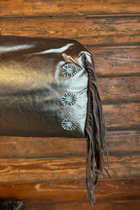 Pistol Packin Travel Bag - Silver -  Fringe - Concho Style