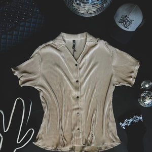Short Sleeve Plisse Button Up!